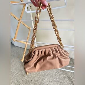 Urban Expressions Tan Shoulder Bag with Gold Chain